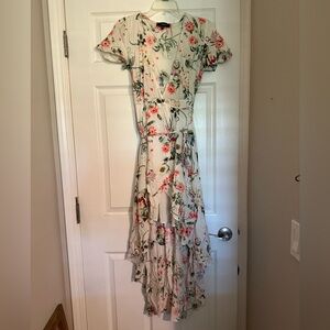 Aakaa wrap high-low dress